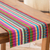 Cotton table runner, 'Checkered Vibrancy' - Guatemalan Handwoven colourful Checkered Cotton Table Runner