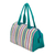 Handtasche aus Baumwolle - Handgewebte Handtasche aus gestreifter Viridian-Baumwolle mit Reißverschluss