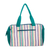 Handtasche aus Baumwolle - Handgewebte Handtasche aus gestreifter Viridian-Baumwolle mit Reißverschluss