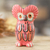 Ceramic figurine, 'Sweet Tecolote' - Ceramic Owl Figurine in Pink Hand-Painted in Guatemala