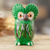 Ceramic figurine, 'Wise Tecolote' - Ceramic Owl Figurine in Green Hand-Painted in Guatemala (image 2) thumbail