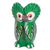 Ceramic figurine, 'Wise Tecolote' - Ceramic Owl Figurine in Green Hand-Painted in Guatemala thumbail