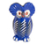 Ceramic figurine, 'Delightful Tecolote' - Ceramic Owl Figurine in Blue Hand-Painted in Guatemala thumbail