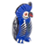 Ceramic figurine, 'Delightful Tecolote' - Ceramic Owl Figurine in Blue Hand-Painted in Guatemala (image 2b) thumbail