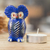 Ceramic figurine, 'Delightful Tecolote' - Ceramic Owl Figurine in Blue Hand-Painted in Guatemala (image 2j) thumbail