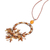 Cystral beaded pendant necklace, 'Oneiric Brown' - Adjustable Brown and Yellow Crystal Beaded Pendant Necklace