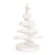 Wood holiday decor, 'Love & Peace' - Minimalist White Teak Wood Christmas Tree Holiday Decor