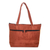 Cotton handbag, 'Field Flowers' - Handmade Floral Cotton and Polyester Blend Handbag in Brown