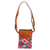 Cotton sling bag, 'Details From my Homeland' - Geometric Patterned Embroidered Cotton Sling Bag in Brown