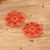 Handbestickte Ohrhänger - Handbestickte orangefarbene Perlenohrringe mit silbernen Haken