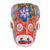 Máscara de madera - Máscara de madera de pino mono floral pintada a mano en naranja