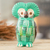 Ceramic figurine, 'Lovely Tecolote' - Guatemalan Hand-Painted Green Ceramic Owl Figurine (image 2) thumbail
