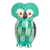 Ceramic figurine, 'Lovely Tecolote' - Guatemalan Hand-Painted Green Ceramic Owl Figurine thumbail