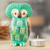 Ceramic figurine, 'Lovely Tecolote' - Guatemalan Hand-Painted Green Ceramic Owl Figurine (image 2j) thumbail