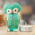 Ceramic figurine, 'Adorable Tecolote' - Green Ceramic Owl Figurine Handmade and Painted in Guatemala (image 2j) thumbail