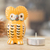Ceramic figurine, 'Lively Tecolote' - Handmade and Painted Ceramic Owl Figurine in Yellow (image 2j) thumbail