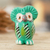 Ceramic figurine, 'Endearing Tecolote' - Hand-Painted Small Ceramic Owl Figurine from Guatemala (image 2) thumbail