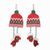Beaded dangle earrings, 'Christmas Wishes' - Crystal & Glass Beaded Christmas Hat Mittens Dangle Earrings thumbail