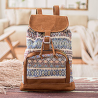 Cotton backpack, 'Traditional Brilliance'