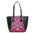 Cotton tote bag, 'Colorful Elegance' - Tote Bag with Hand-Woven Chevron-Patterned Cotton Panels