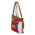 Cotton shoulder bag, 'Art & Elegance' - Embroidered Floral Cotton Shoulder Bag in Ivory and Brown