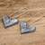 Recycled CD dangle earrings, 'Dangling Love in Silver' - Eco-Friendly Heart-Shaped Silver Recycled CD Dangle Earrings