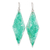 Recycled CD dangle earrings, 'My Green Elegance' - Diamond-Shaped Green Recycled CD Dangle Earrings