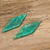 Pendientes colgantes CD reciclados - Pendientes colgantes de cd reciclado verde en forma de diamante