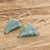 Recycled CD dangle earrings, 'Refined Triangles' - Silver Triangular Recycled CD Dangle Earrings from Guatemala