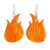 Recycled CD dangle earrings, 'The Bonfire' - Eco-Friendly Flame-Shaped Orange Recycled CD Dangle Earrings