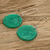 Recycled CD dangle earrings, 'Green Moon' - Eco-Friendly Green Round Recycled CD Dangle Earrings