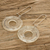 Recycled CD dangle earrings, 'Crystal Era' - Modern Round Clear Recycled CD Dangle Earrings