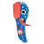 Wood mask, 'Floral Magificence' - Hand-Painted Floral Orange and Blue Elephant Pinewood Mask (image 2c) thumbail