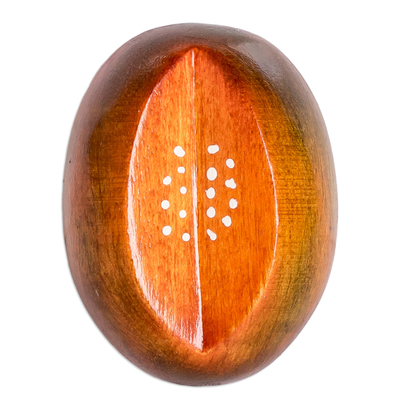 Wood magnet, 'Guatemalan Charentais Melon' - Cypress Wood Melon Magnet Hand-Carved & Painted in Guatemala