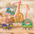 Ceramic ornaments, 'Festive Felines' (set of 4) - Hand-Painted Cat-Themed Floral Ceramic Ornaments (Set of 4) (image 2) thumbail