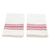 Servilletas de tela, (par) - Servilletas de rayas 100% algodón en tonos carmesí y blanco (par)