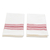 Cotton napkins, 'Seasonal Stripes' (pair) - Striped 100% Cotton Napkins in Crimson and White Hues (Pair)