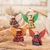 Cotton ornaments, 'Celebration Angels' (set of 4) - Set of 4 Angel-Themed Colorful Cotton Worry Doll Ornaments (image 2) thumbail