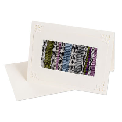 Greeting card, 'Greeting of Love'  - Greeting Card Accented with Maya Weavings