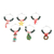 Beaded drink tags, 'Refreshing Holidays' (set of 6) - Set of 6 Christmas-Themed Handmade Glass Beaded Drink Tags
