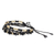 Multi-strand beaded bracelet, 'Sophisticated Radiance' - Black and Gold Handmade Multi-Strand Glass Beaded Bracelet