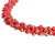 Collar Torsade con cuentas - Collar Torsade con cuentas de vidrio hecho a mano en tonos rojos y dorados