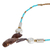 Coconut shell and ceramic beaded Y necklace, 'Fallen Leaves' - Handmade Coconut Shell Ceramic and Glass Beaded Y Necklace