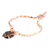 Coconut shell braided pendant bracelet, 'Lovely Turtle' - colourful Braided Bracelet with Coconut Shell Turtle Pendant