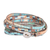 Beaded wrap bracelet, 'Lake Atitlan' - Handmade Turquoise and Brown Glass Beaded Wrap Bracelet