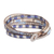 Beaded wrap bracelet, 'Magical Cascades' - Handmade Blue and Golden Glass Beaded Wrap Bracelet