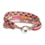 Multi-strand beaded wristband bracelet, 'Tropic Shine' - Multi-Strand Beaded Bracelet with Pewter Button Closure