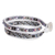 Positive energy bracelet, 'Chic Minimalism' - Handmade Black and Grey Beaded Positive Energy Wrap Bracelet