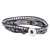 Positive energy bracelet, 'Trendy Makeover' - Beaded Positive Energy Long Wrap Bracelet in Black & Grey