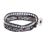 Positive energy bracelet, 'Trendy Makeover' - Beaded Positive Energy Long Wrap Bracelet in Black & Grey